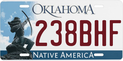 OK license plate 238BHF