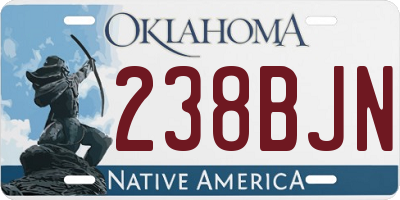 OK license plate 238BJN