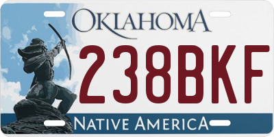 OK license plate 238BKF