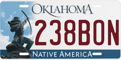 OK license plate 238BON