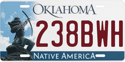 OK license plate 238BWH
