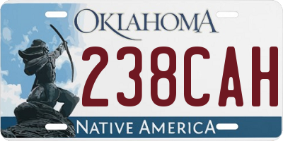 OK license plate 238CAH