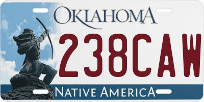 OK license plate 238CAW