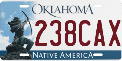 OK license plate 238CAX