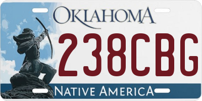 OK license plate 238CBG