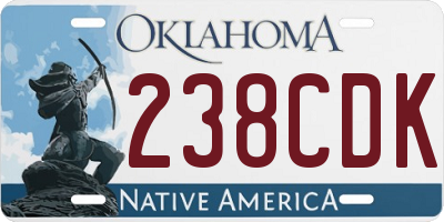 OK license plate 238CDK