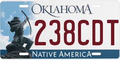 OK license plate 238CDT