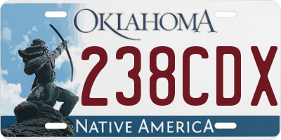 OK license plate 238CDX