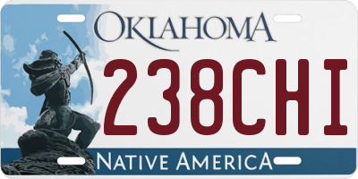 OK license plate 238CHI