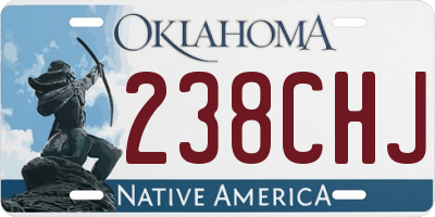 OK license plate 238CHJ