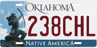 OK license plate 238CHL