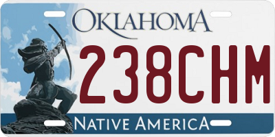 OK license plate 238CHM