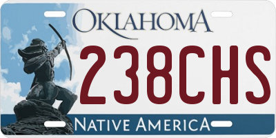 OK license plate 238CHS