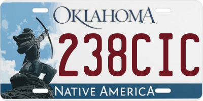 OK license plate 238CIC