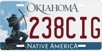 OK license plate 238CIG