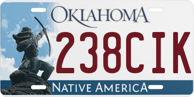 OK license plate 238CIK