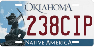 OK license plate 238CIP
