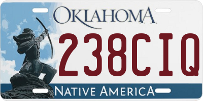 OK license plate 238CIQ