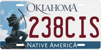 OK license plate 238CIS