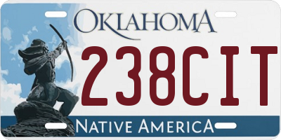 OK license plate 238CIT