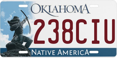 OK license plate 238CIU