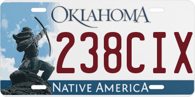 OK license plate 238CIX