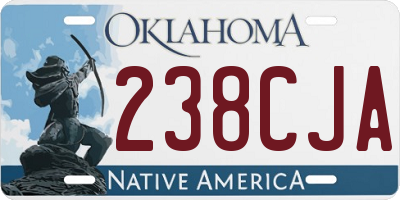 OK license plate 238CJA