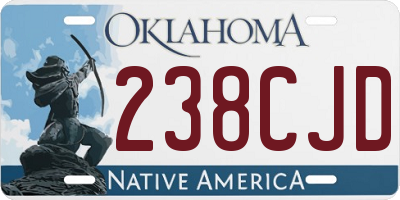 OK license plate 238CJD