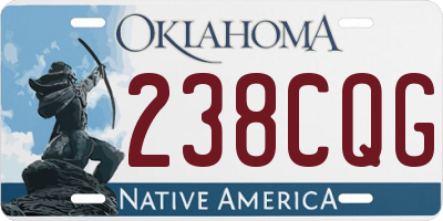 OK license plate 238CQG