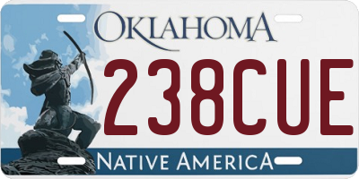 OK license plate 238CUE