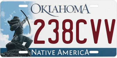 OK license plate 238CVV