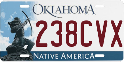 OK license plate 238CVX