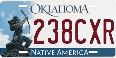 OK license plate 238CXR