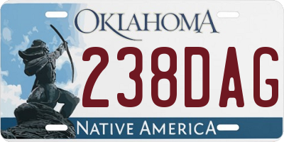 OK license plate 238DAG