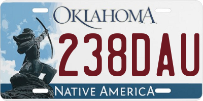 OK license plate 238DAU
