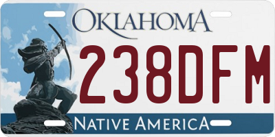 OK license plate 238DFM