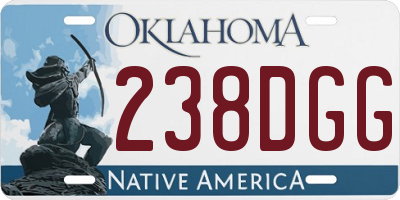 OK license plate 238DGG