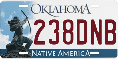 OK license plate 238DNB