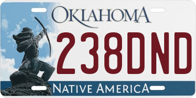 OK license plate 238DND