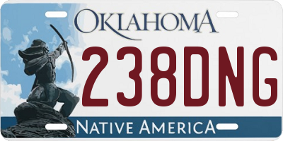 OK license plate 238DNG