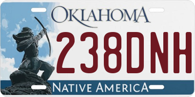 OK license plate 238DNH