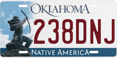 OK license plate 238DNJ