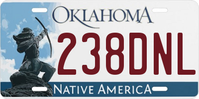 OK license plate 238DNL