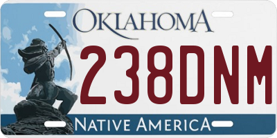 OK license plate 238DNM