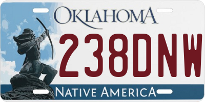 OK license plate 238DNW