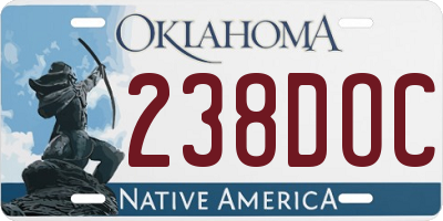 OK license plate 238DOC