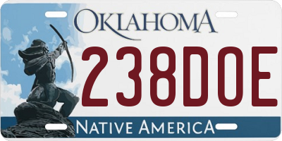 OK license plate 238DOE