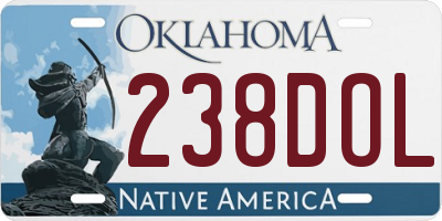 OK license plate 238DOL