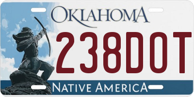 OK license plate 238DOT