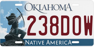 OK license plate 238DOW